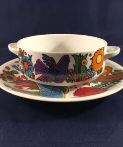 Villeroy en Boch Acapulco soepkom met schotel. Ø 12 cm. hoog 5,3 cm.
