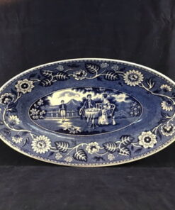 Societe Ceramique Teadrinker blauw zuur / presenteer schaaltje
