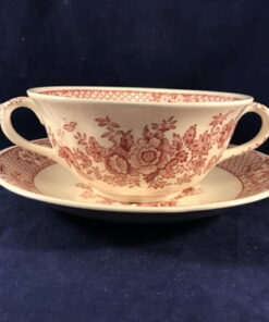 Mason's Pink Stratford soepkom met schotel