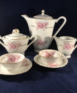 M&S koffieset met roze roos