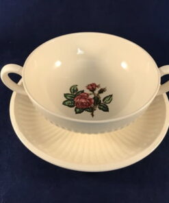 Wedgwood Moss Rose soepkom met schotel hoog 5,7 cm Ø 12,7 cm