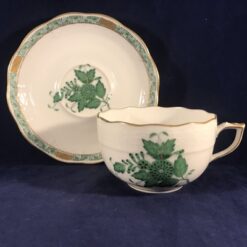 Herend Apponyi groen theekop en schotel, groot model