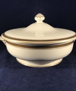 Minton dekschaal wit goud