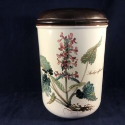 Villeroy en Boch Botanica voorraadpot met houten deksel, hoog 17 cm, Stachys officinalis
