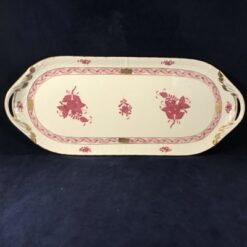Herend Apponyi roze cakeschaal met greepjes nr 436
