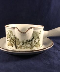 Wedgwood Midwinter Stonehenge 'Greenleaves' sauskom met schotel, Ø kom 11,5 cm