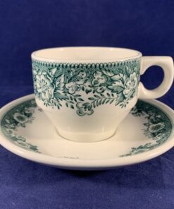 Villeroy & Boch 'Fasan' groene espressokop/mokkakop met schotel