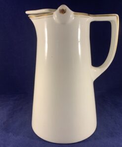 Melkkan met kanteldeksel, goud gedecoreerd, hoog 20 cm