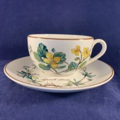 Villeroy en Boch Botanica theekop en schotel 'Chelidonium majus' Ø kopje 8,8 cm, hoog 5 cm (Douwe Egberts)