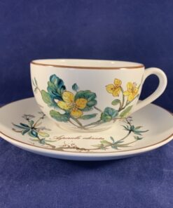 Villeroy en Boch Botanica theekop en schotel 'Chelidonium majus' Ø kopje 8,8 cm, hoog 5 cm (Douwe Egberts)