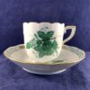 Herend Apponyi groen koffiekop en schotel, klein model nr 709, Ø 5,8 cm hoog 6 cm