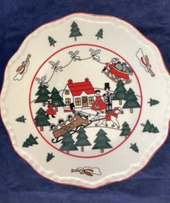Mason's 'Christmas Village' dessertbord/ klein ontbijtbord Ø 19,5 cm