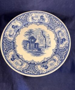 Petrus Regout 'Abbey' blauw ontbijtbord