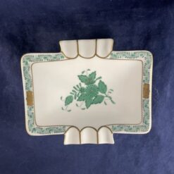 Herend Apponyi groen asbak 13,5 x 11,5 cm nr 7742.