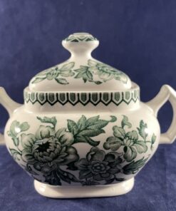 Wood and sons 'Westminster' groen suikerpot met deksel hoog 11 cm.