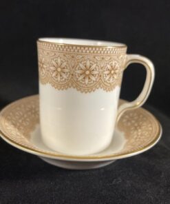 Royal Worcester set van 4 espressokopjes met schotel, hoog 5,2 cm Ø 4,3 cm