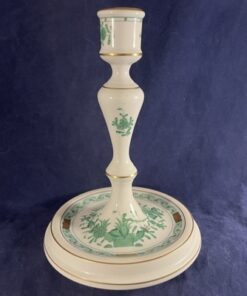 Herend groen 'Indian basket' kandelaar hoog 18 cm nr 7916