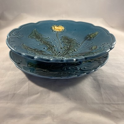 Prachtige antieke fruit set van Duits Majolica