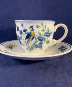 Villeroy en Boch 'Phoenix blau' kleine koffiekop/ espressokop met schotel, Ø 6,8 cm hoog 5,5 cm