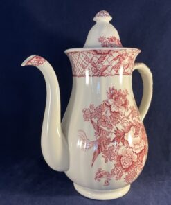 Mason's Pink Stratford koffiepot, groot model, hoog 25 cm.