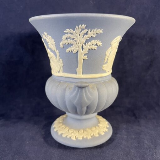 Wedgwood Jasperware blauw lepelvaasje hoog 8,5 cm Ø 7 cm. - Afbeelding 3