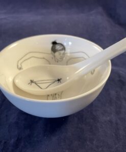 Pols potten 'Undressed' soepkom met lepel Ø 11,2 cm, diep 5,3 cm.(1)
