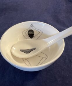 Pols potten 'Undressed' soepkom met lepel Ø 11,2 cm, diep 5,3 cm.(2)