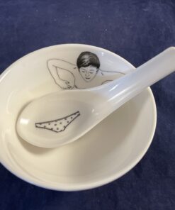 Pols potten 'Undressed' soepkom met lepel Ø 11,2 cm, diep 5,3 cm.(3)