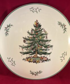 Spode 'Christmas tree' pannenkoekenbord Ø 29 cm  Made in England