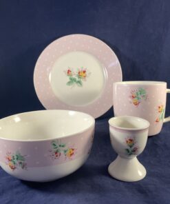 Queen's gifts Cath Kidston kinder ontbijtset (roze met witte stippen)