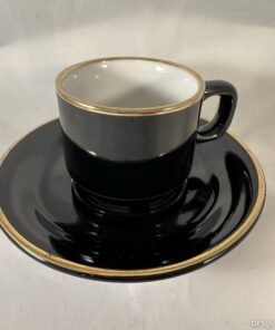 Delaunay espressokop en schotel Ø 6 cm. hoog 5,5 cm (zwart)
