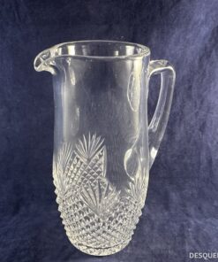 Kristallen karafje hoog 16 cm. Wilhelmina slijpsel gemaakt rond 1890 - 1910. Hand geslepen kristal.