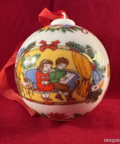 Hutschenreuther kerstbal Ø 6 cm jaar 2000 'Kinderpost' ontwerp Ole Winther.