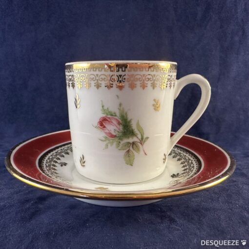 Monaco Porcelaines d'art espressokop en schotel Ø 5 cm. hoog 5 cm.