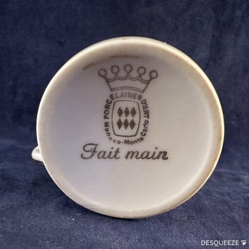 Monaco Porcelaines d'art espressokop en schotel Ø 5 cm. hoog 5 cm. - Afbeelding 3