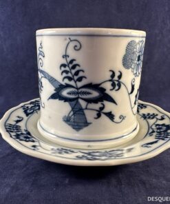 Blue Danube jampot met schotel zonder deksel, hoog 8 cm .