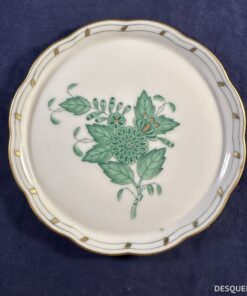Herend 'Apponyi' groen onderzetter Ø 10 cm nr. 8562.