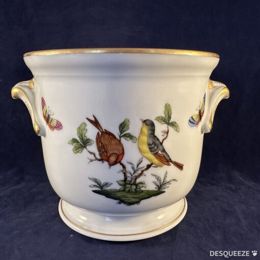 Herend Rothschild cachepot nr 7214, hoogte 12 cm Ø 14 cm. - Afbeelding 4