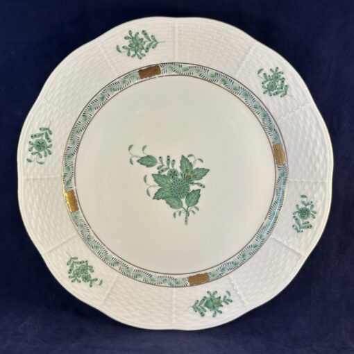 Herend dinerbord, decor Apponyi groen Ø 25,5 cm nr. 524.