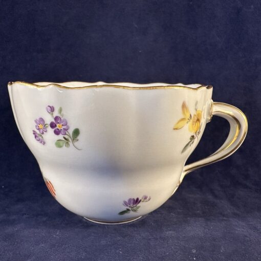 Meissen koffiekop met schotel met strooibloemmotief - Streublümchen Ø 8,5 cm hoog 6 cm - Afbeelding 3