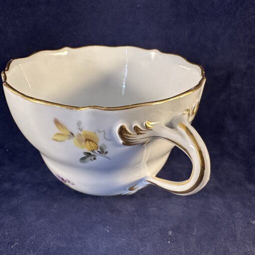 Meissen koffiekop met schotel met strooibloemmotief - Streublümchen Ø 8,5 cm hoog 6 cm - Afbeelding 4