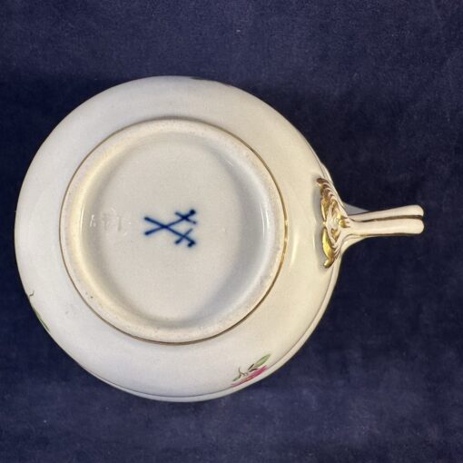 Meissen koffiekop met schotel met strooibloemmotief - Streublümchen Ø 8,5 cm hoog 6 cm - Afbeelding 5