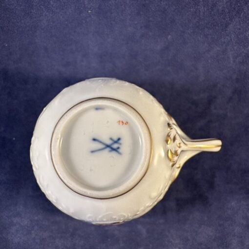 Meissen espressokop met schotel met strooibloemmotief - Streublümchen Ø 6,6 cm hoog 5 cm - Afbeelding 4