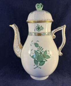Herend Apponyi groen koffiepot hoog 23 cm. Nr 611