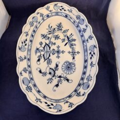 Meissen zwiebelmuster zeer grote ovale serveerschaal