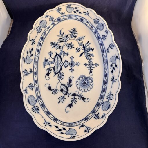 Meissen zwiebelmuster zeer grote ovale serveerschaal