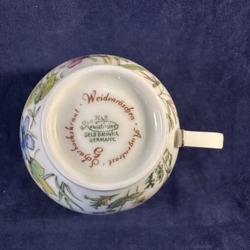 Krautheim,Selb Bavaria Wiesengrund koffiekop en schotel, hoog 6 cm, Ø kopje 8 cm (scene G) - Afbeelding 4