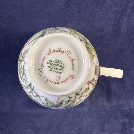 Krautheim,Selb Bavaria Wiesengrund koffiekop en schotel, hoog 6 cm, Ø kopje 8 cm (scene J) - Afbeelding 4