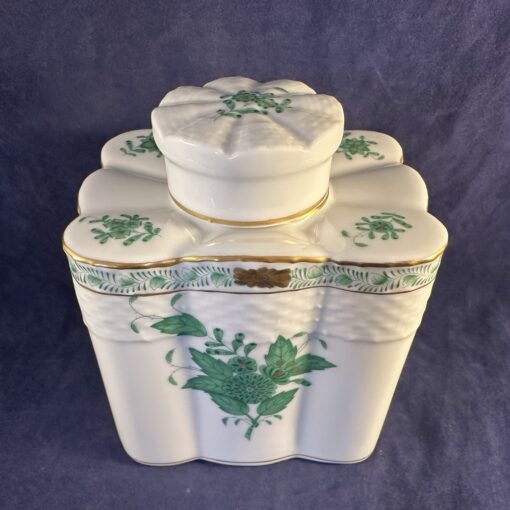Herend Apponyi groen theebus met dop nr. 6466