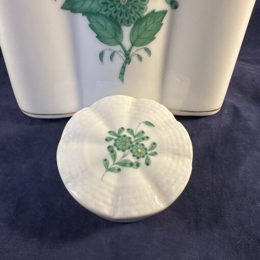 Herend Apponyi groen theebus met dop nr. 6466